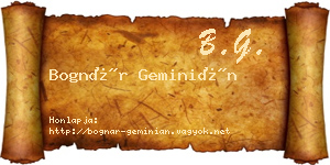 Bognár Geminián névjegykártya